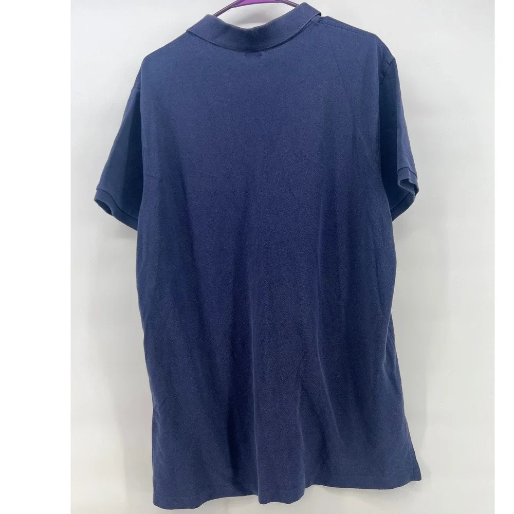 Polo Ralph Lauren Mens XL Custom Fit Navy Blue Short Sleeve Pique Polo Shirt